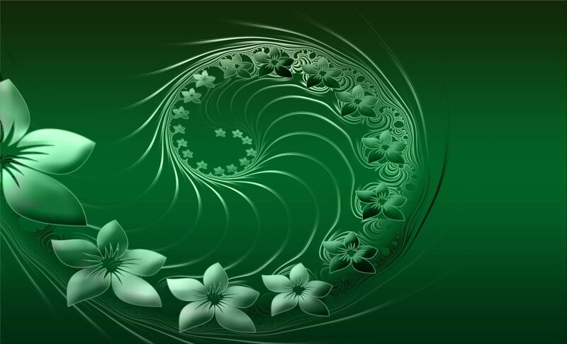 Green Floral Fractal Design