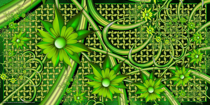 Green floral fractal pattern