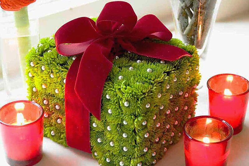 Green Floral Gift Box
