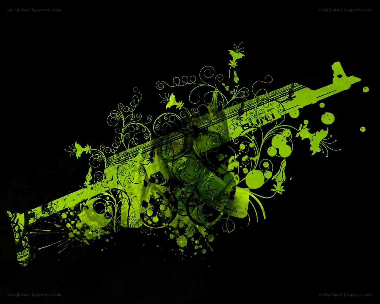 green floral gun design