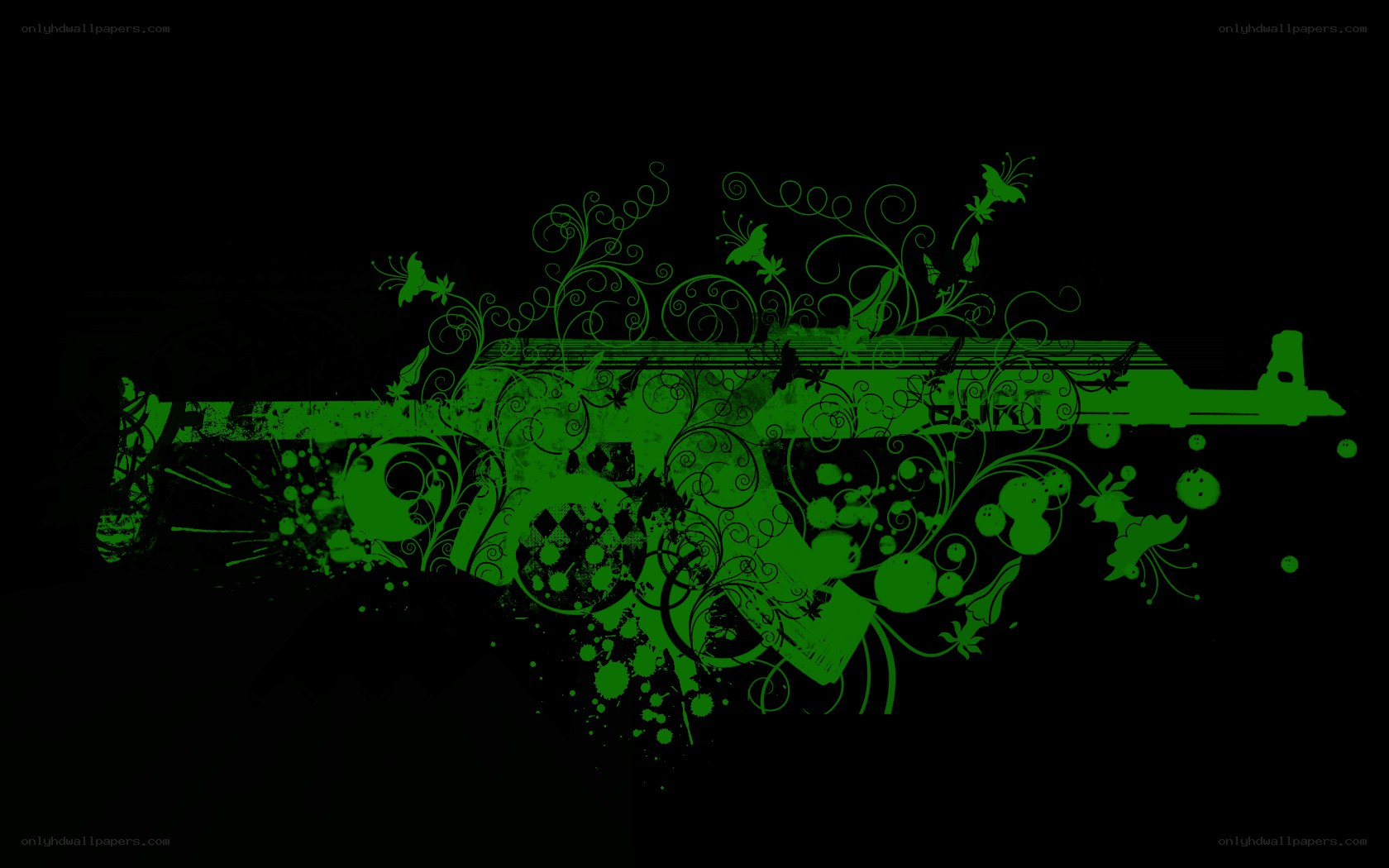 green floral gun design