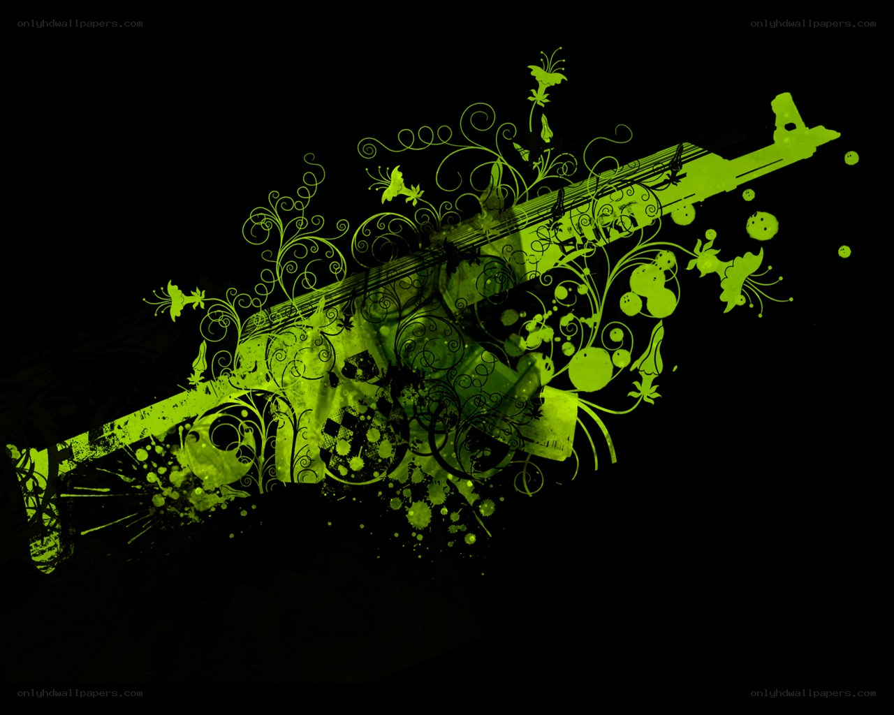 green floral gun design