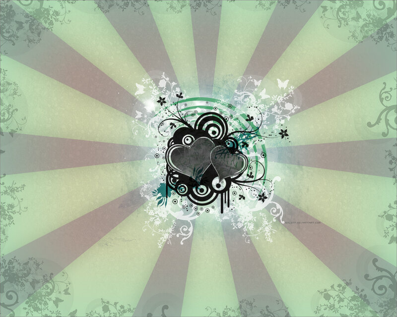green floral heart design