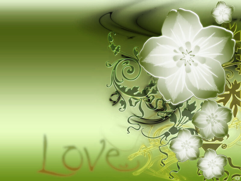 green floral love design