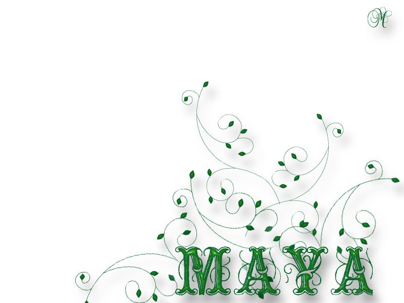 green floral name design