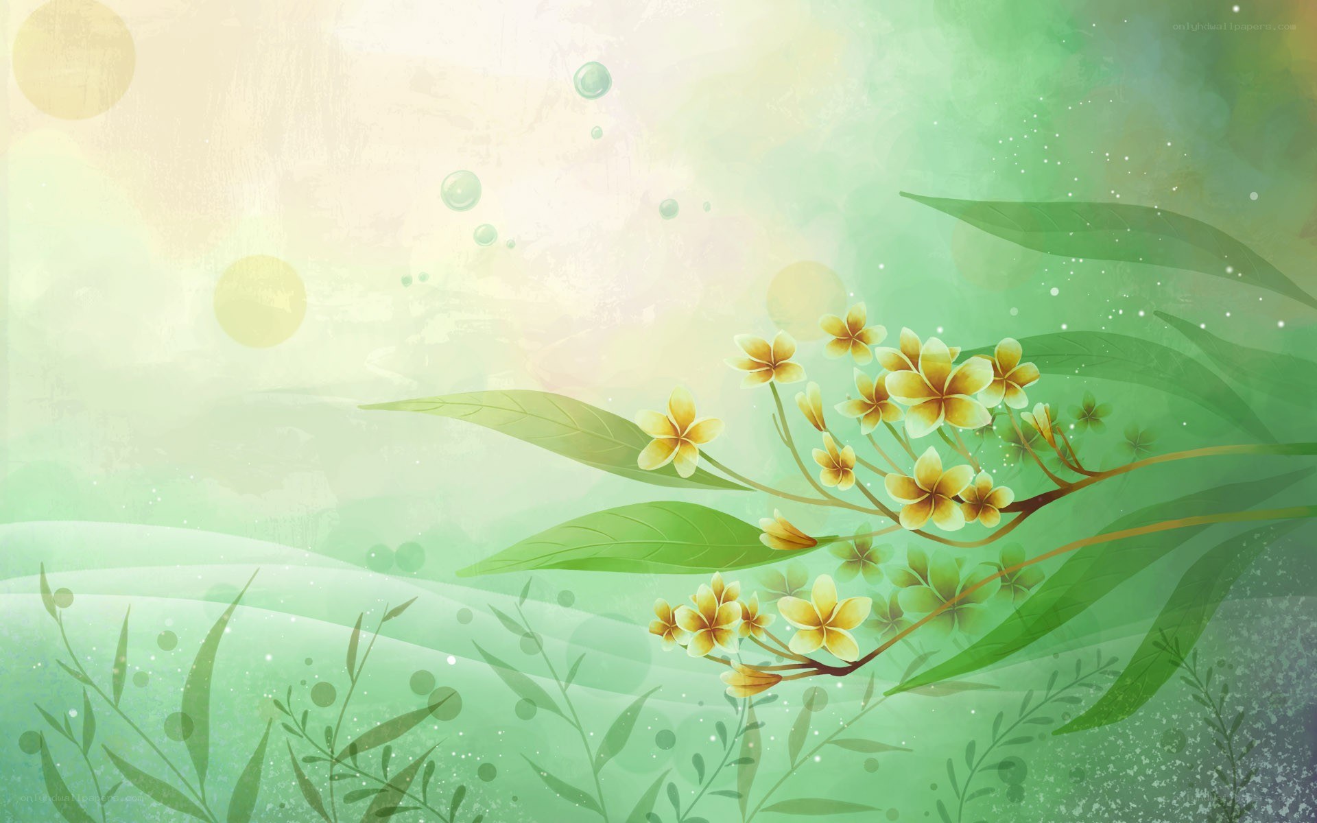 green floral nature background