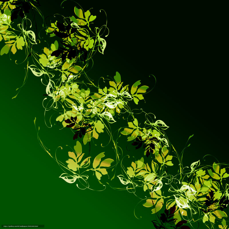 Green Floral Pattern — Abstract