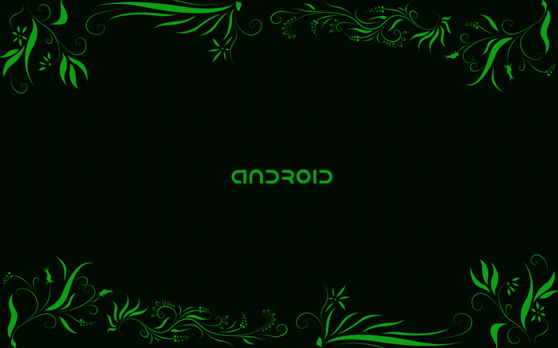 Green Floral Pattern — Black