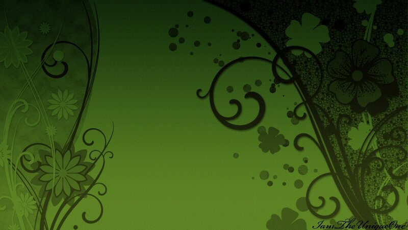 Green Floral Pattern — Calm, Digital Art, Flowers