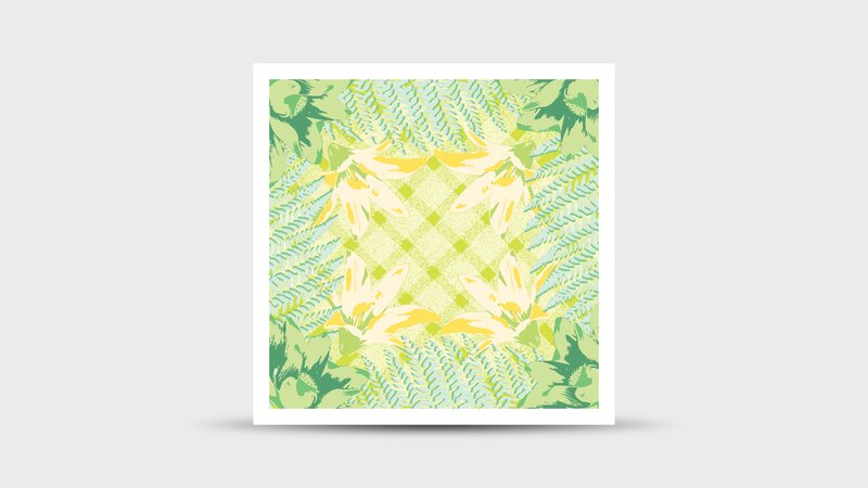 Green Floral Pattern — Calm, Illustration, Flowers