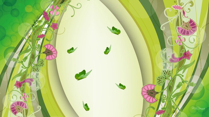 Green Floral Pattern — Calm