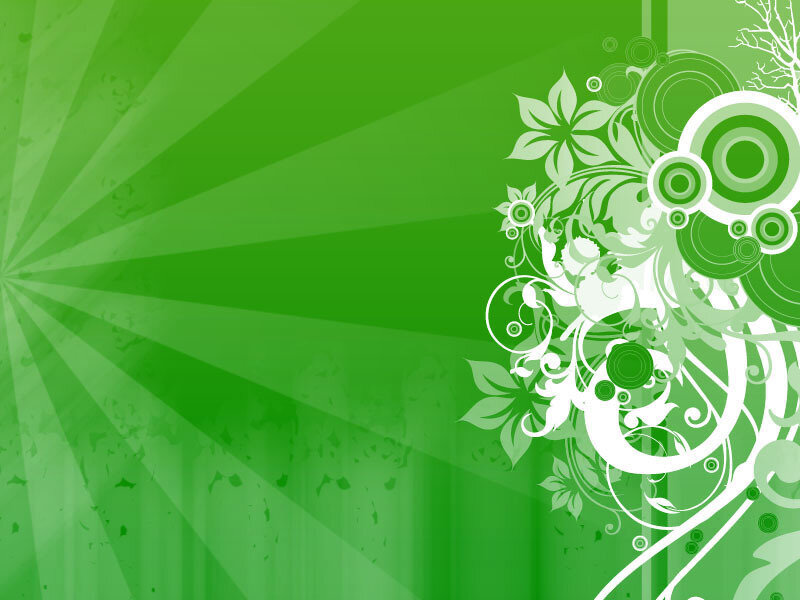 Green Floral Pattern — Calm, Vector Art, Flowers, Circles