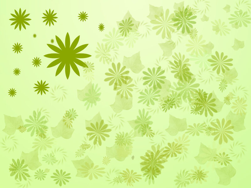 Green Floral Pattern — Light Green, Calm, Digital Art