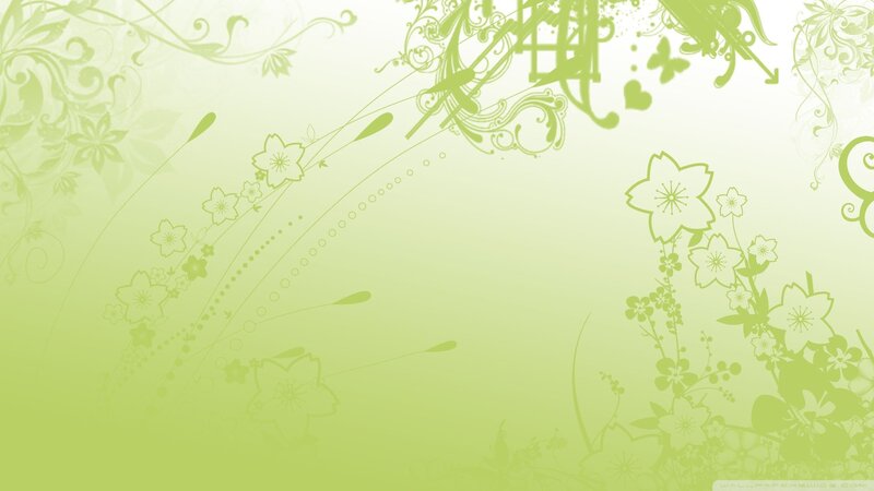 Green Floral Pattern — Light Green