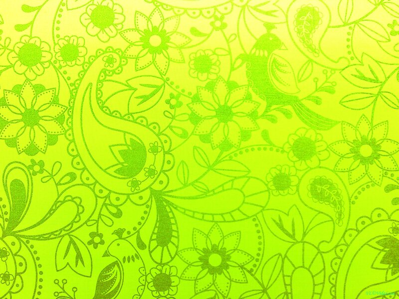 Green Floral Pattern — Lime Green, Vibrant