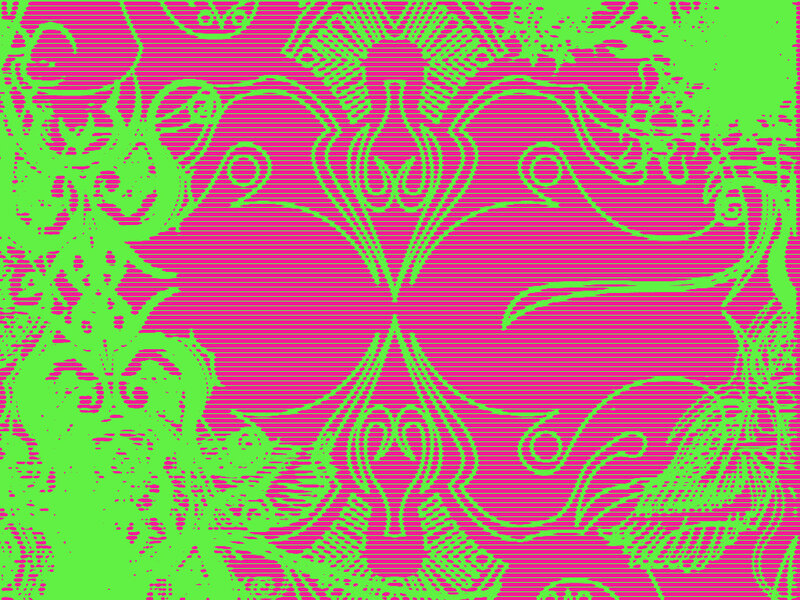 Green Floral Pattern — Pink