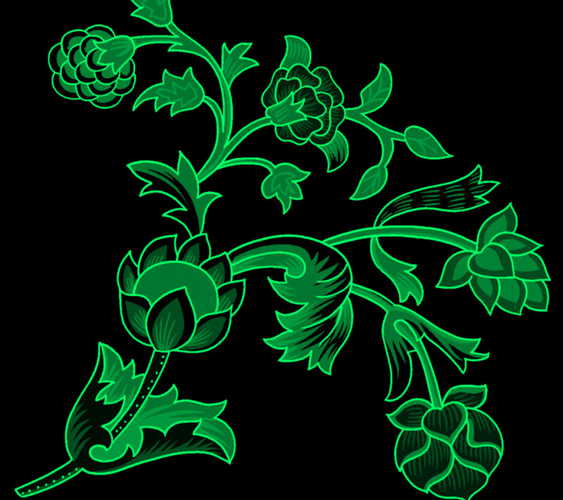 Green Floral Pattern