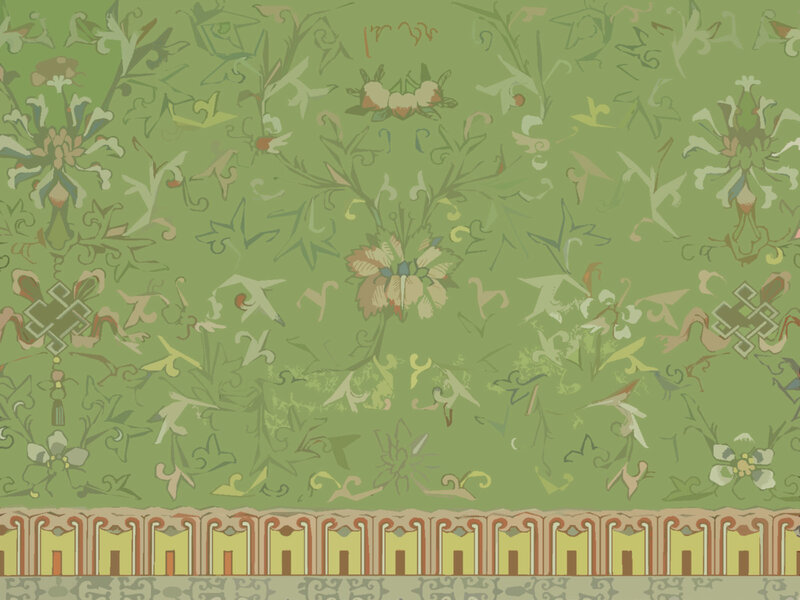 green floral pattern wallpaper