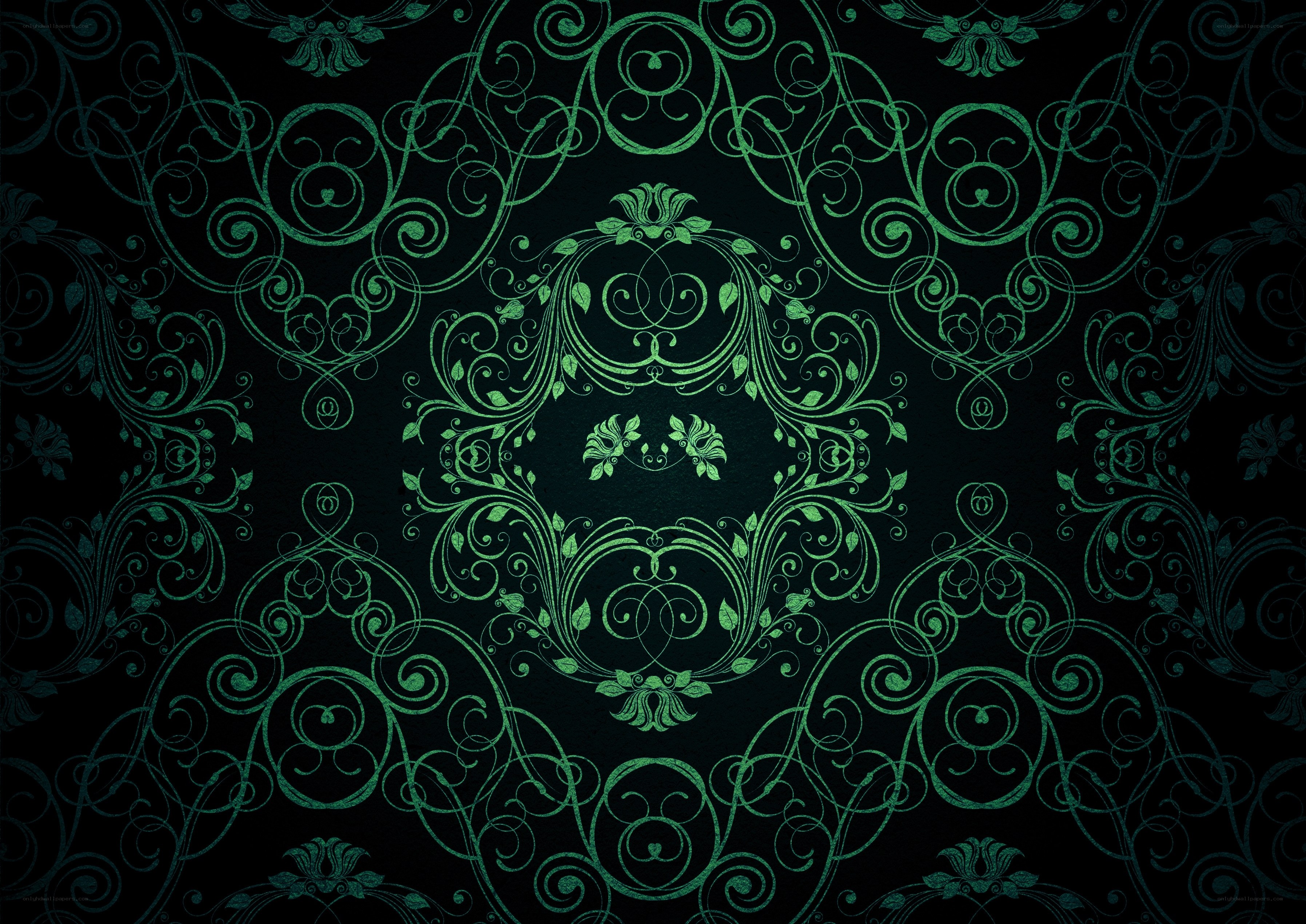 green floral pattern wallpaper