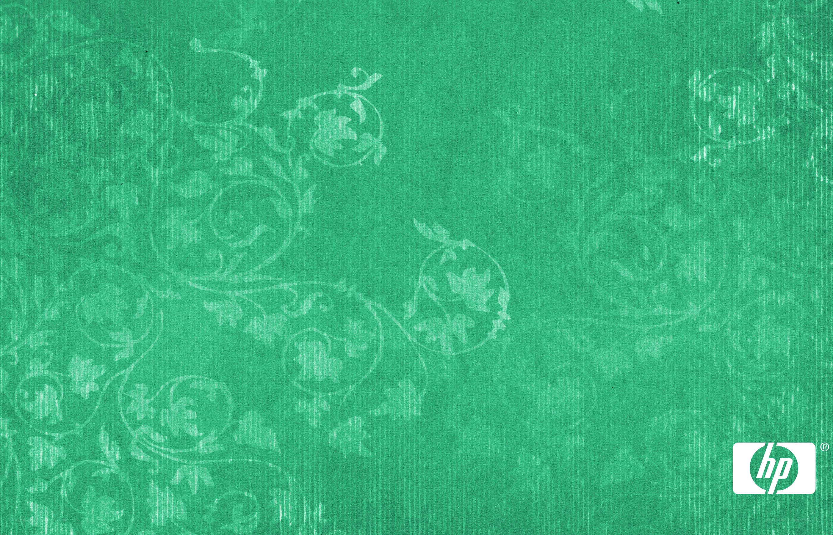 green floral pattern with HP logo