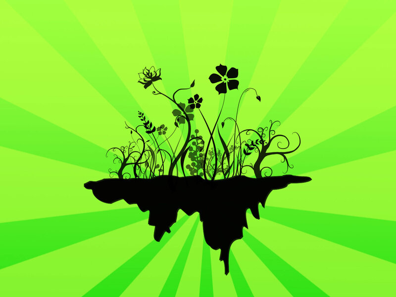 green floral silhouette design