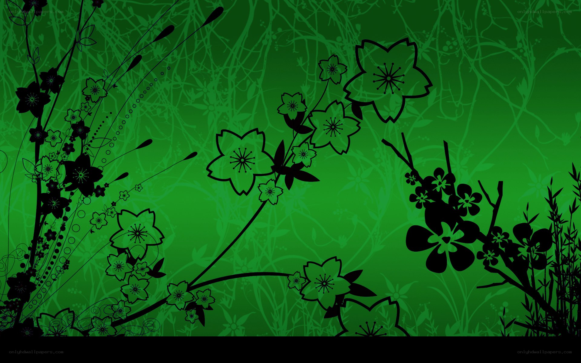 green floral silhouette design