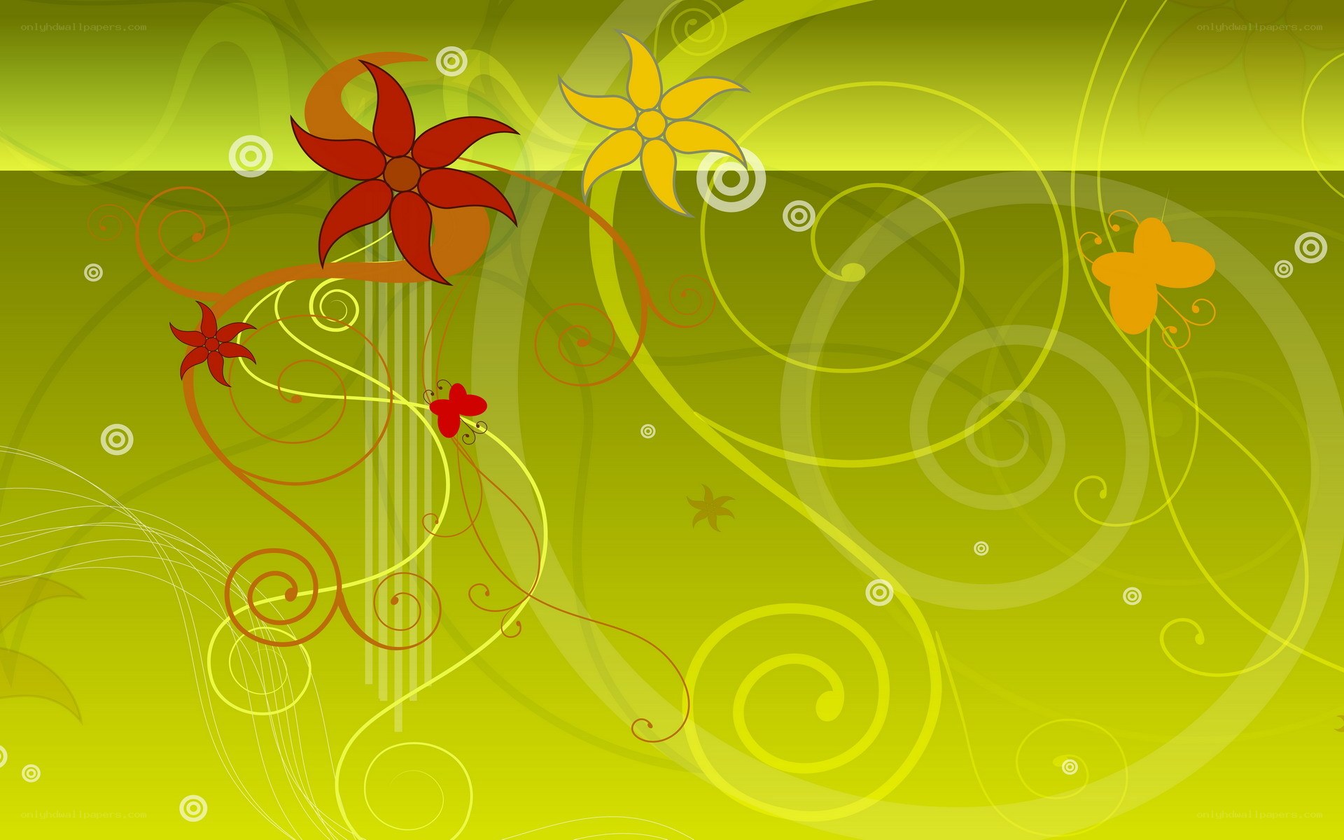 green floral swirl background