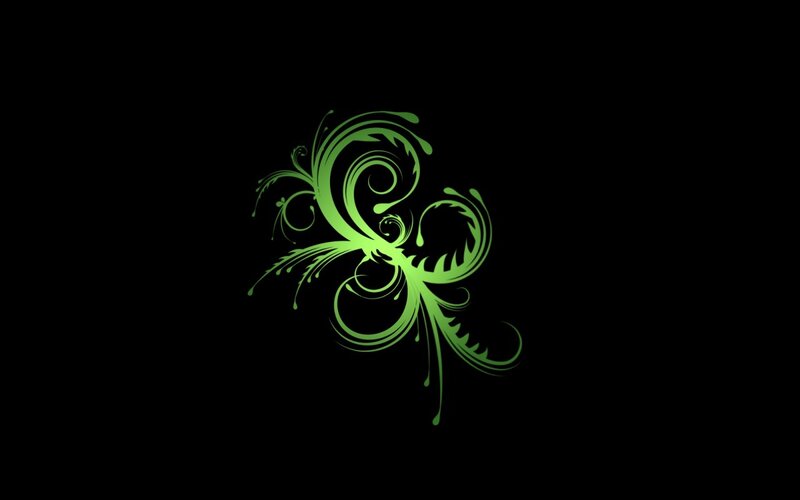 green floral swirl design