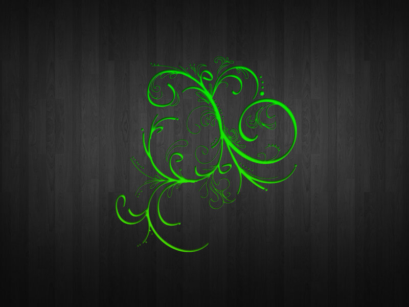 green floral swirl design