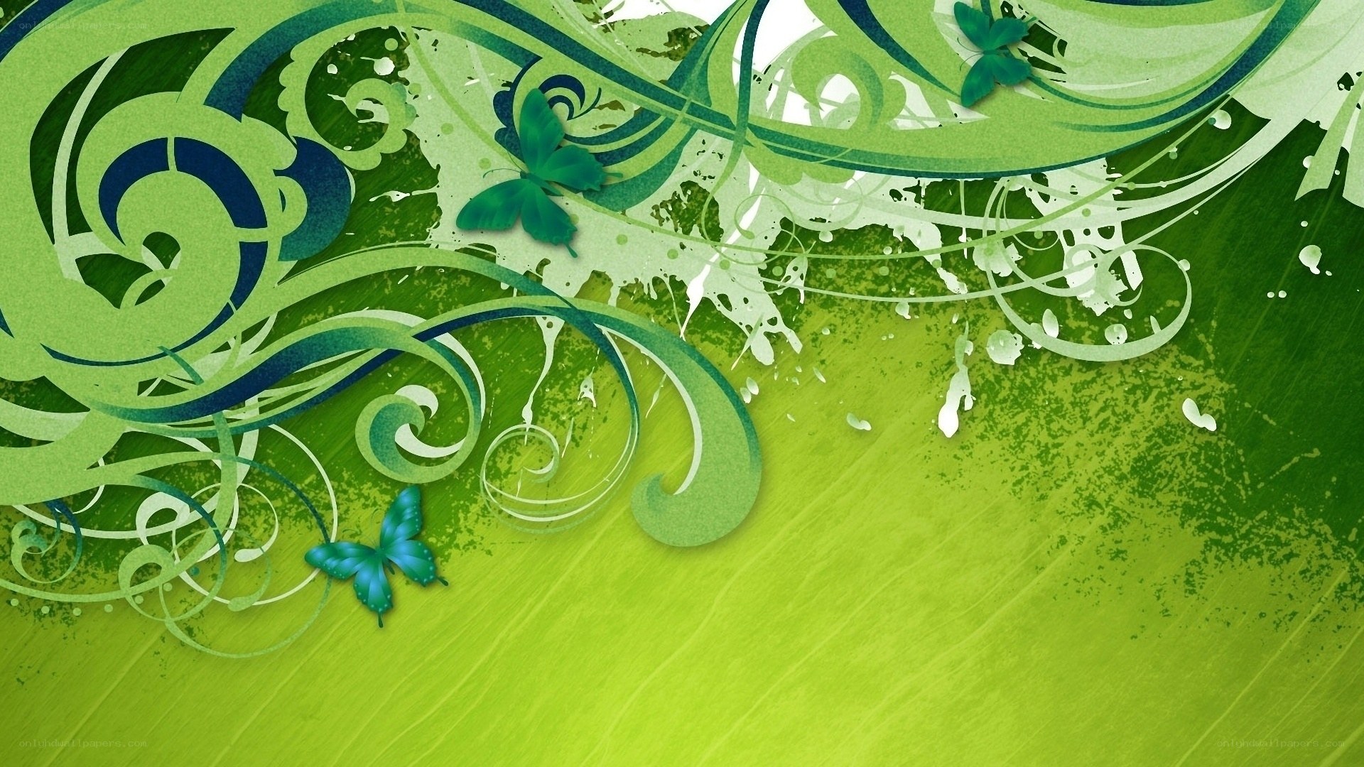 green floral swirl design