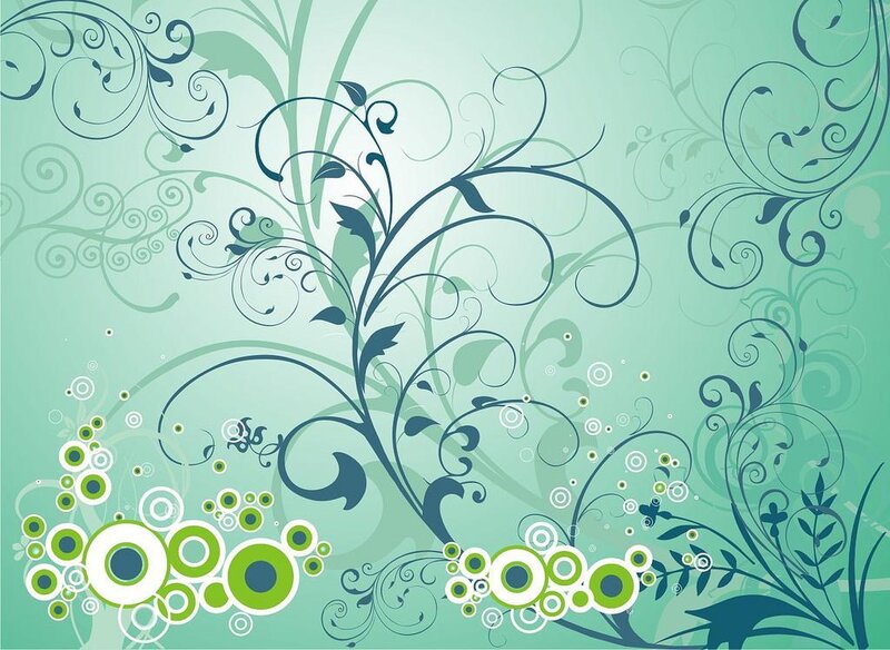 green floral swirl pattern