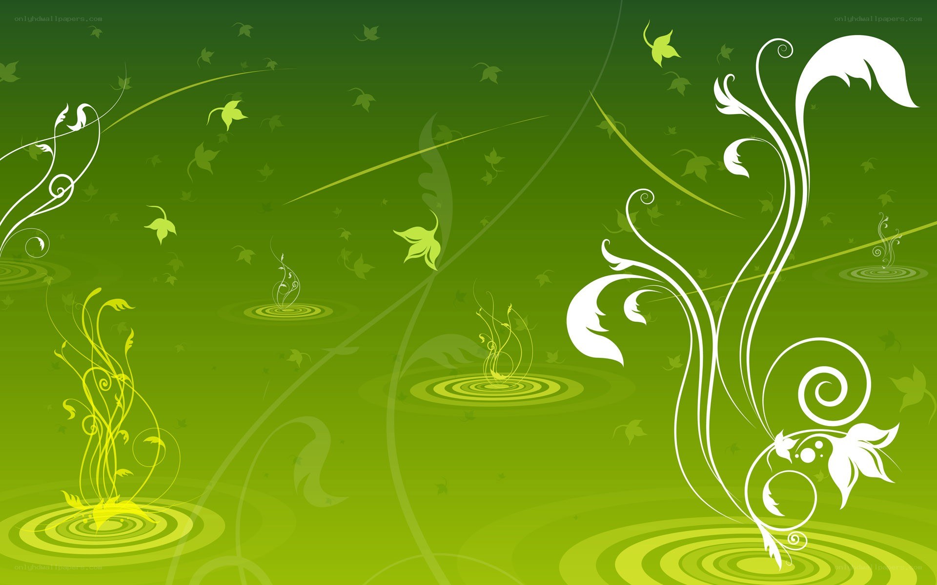 green floral swirls background