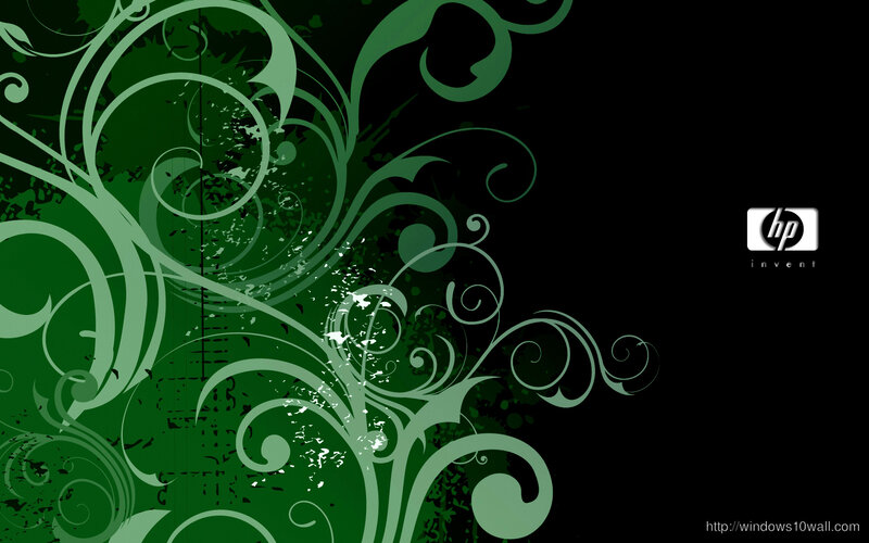 Green Floral Swirls — Dark, Digital Art