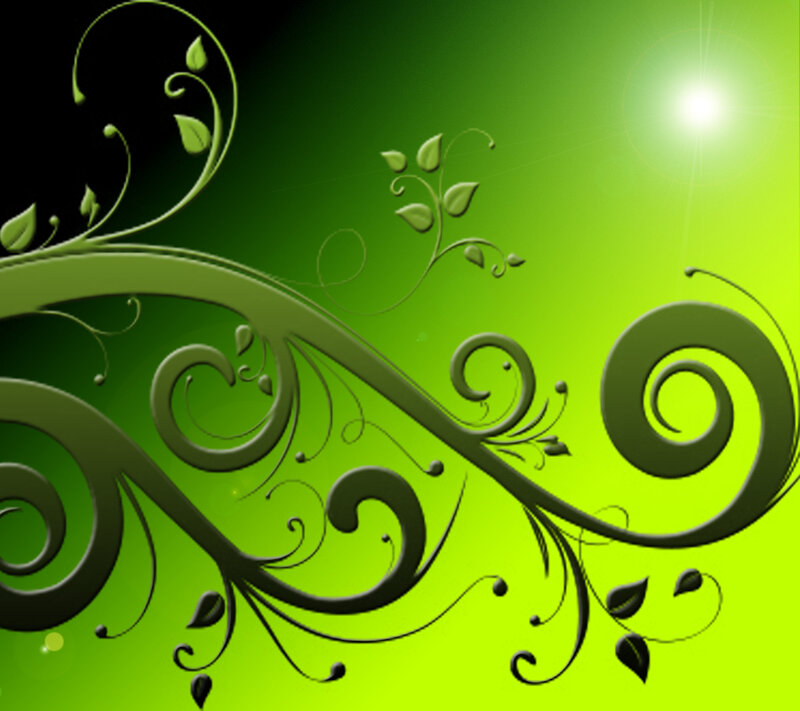 Green Floral Swirls