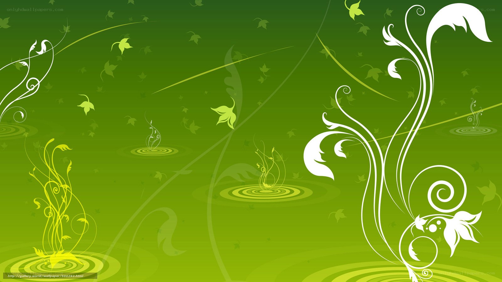 green floral swirls wallpaper