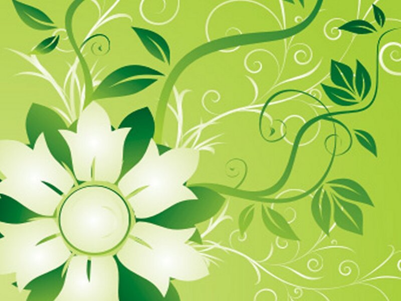 green floral vine pattern