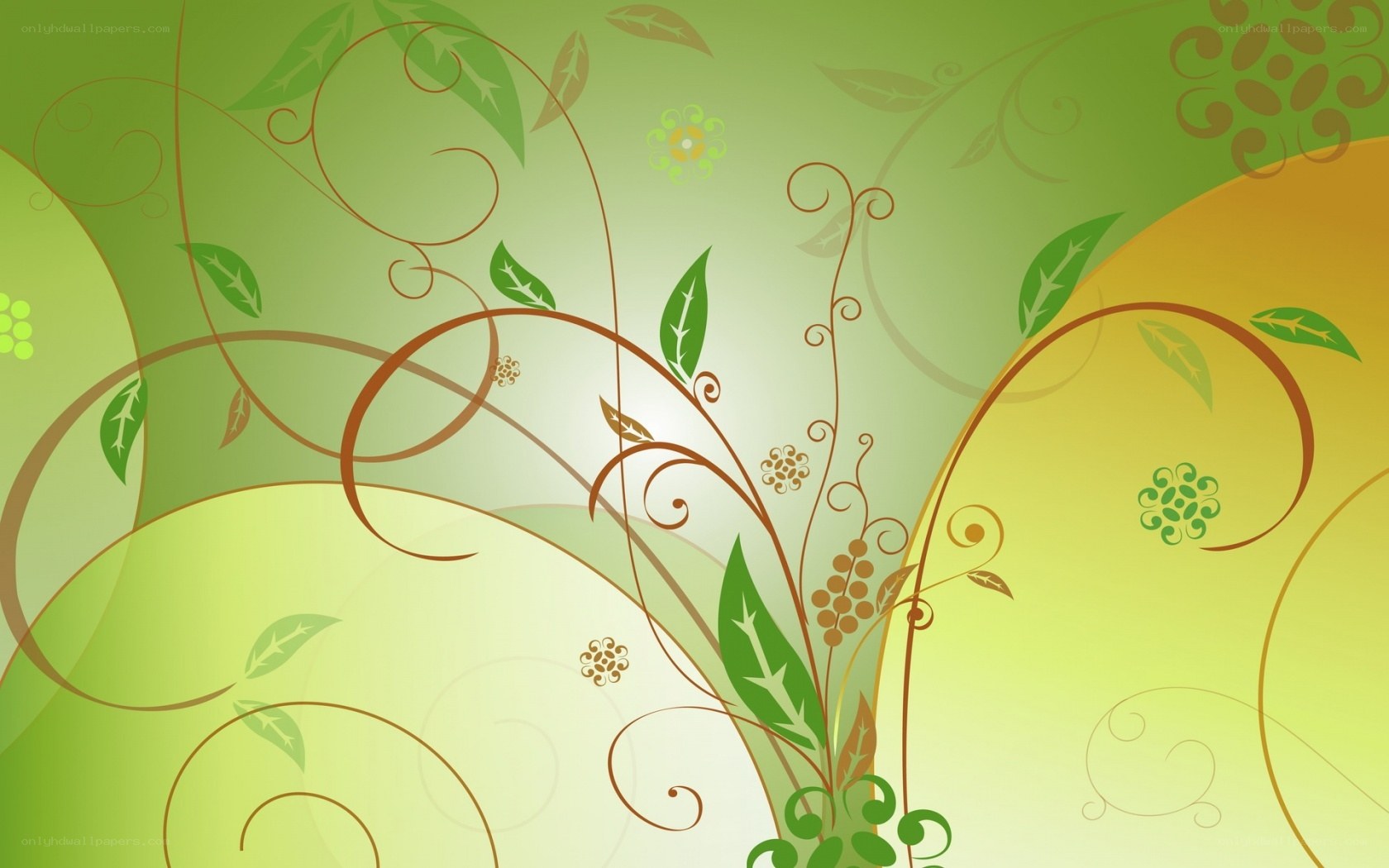 green floral vine pattern