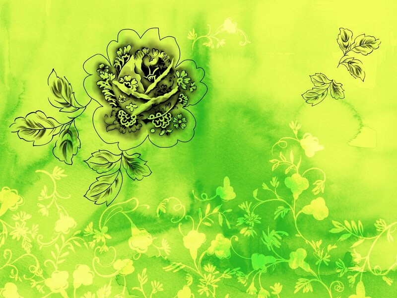 green floral watercolor design
