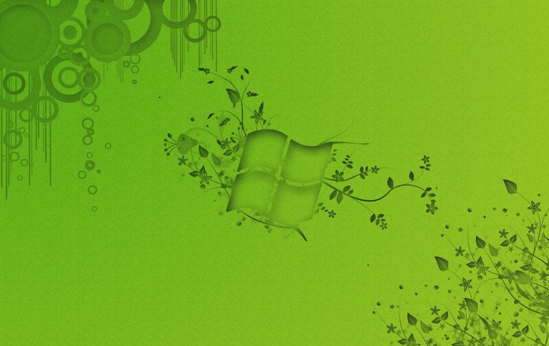 green floral windows logo
