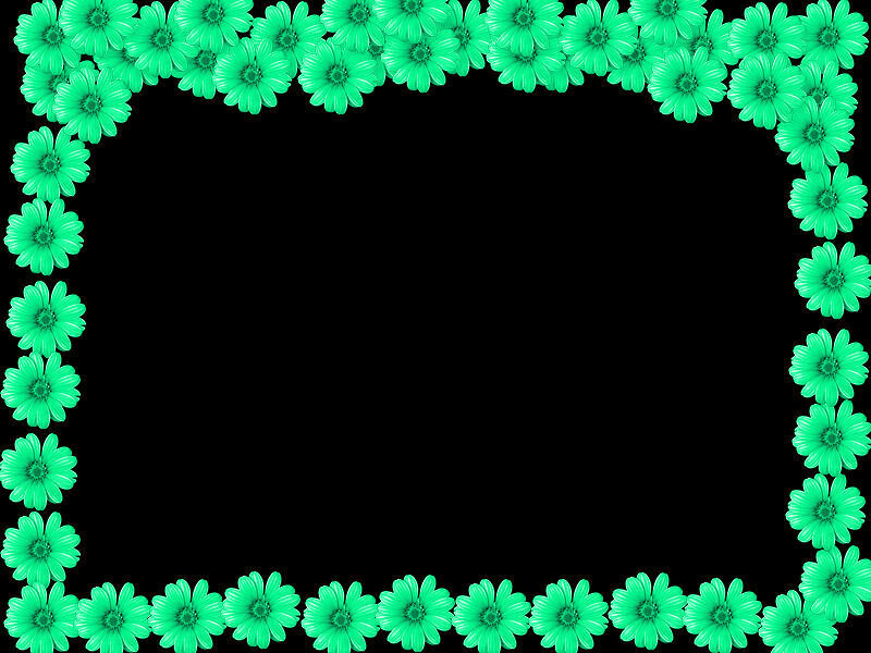 green flower border frame