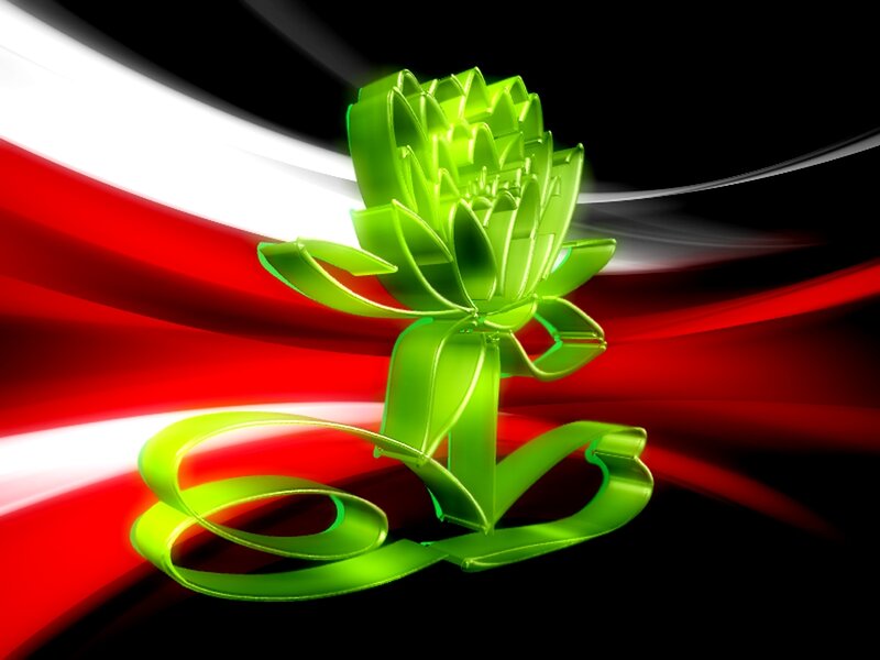 Green Flower Sculpture