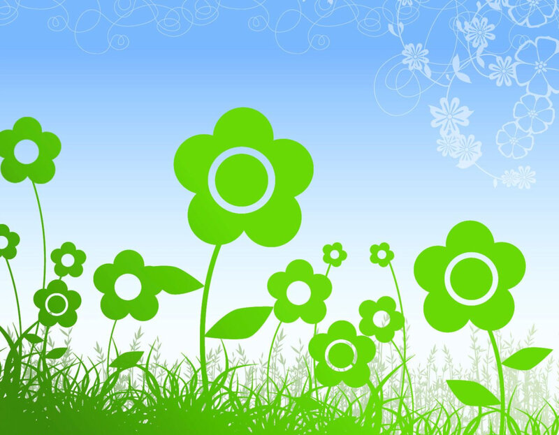 Green Flowers in Grass