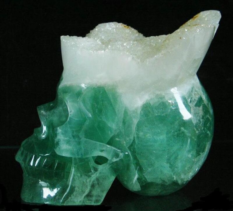 Green Fluorite Skull