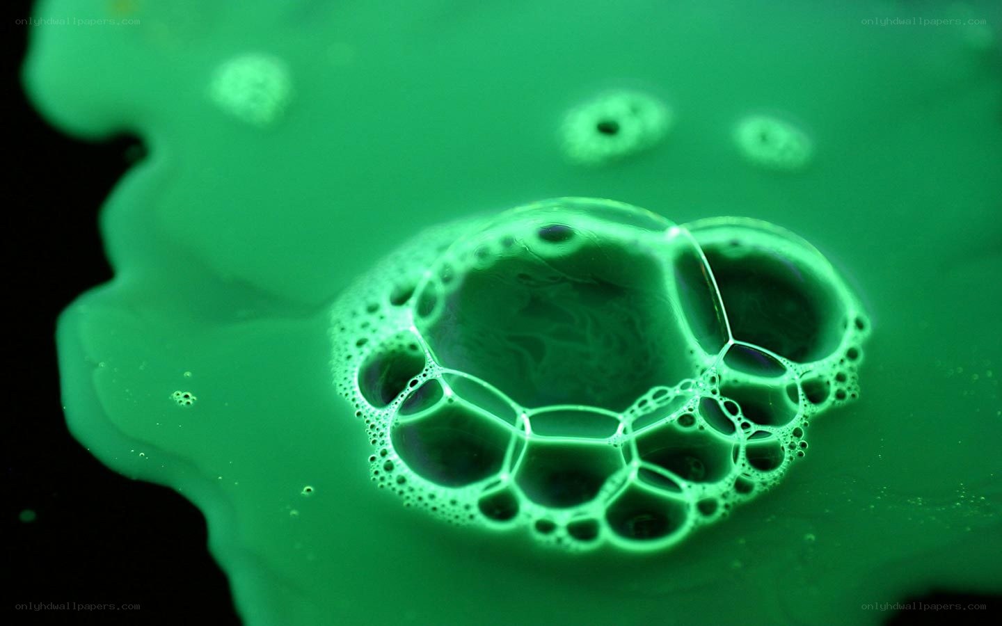 green foam bubbles