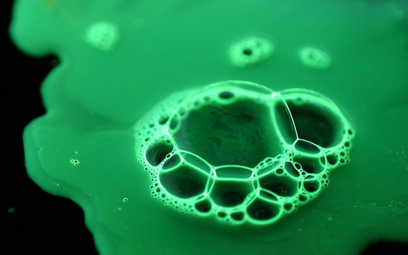 green foam bubbles