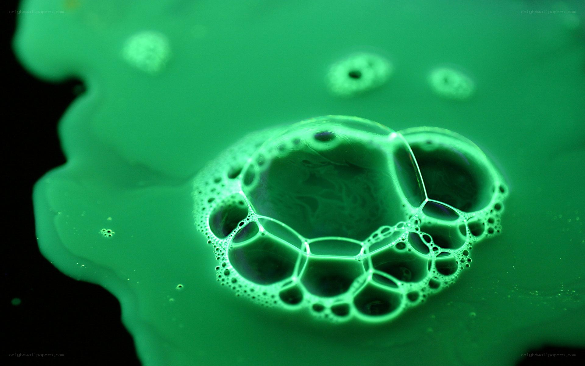 green foam bubbles