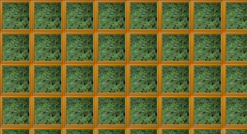 Green Foliage in Glass Blocks