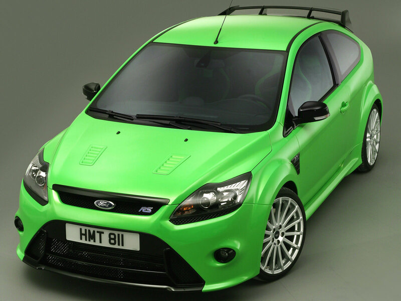 Green Ford Focus Rs — Lime Green, Neutral, Photograph, Car, License Plate