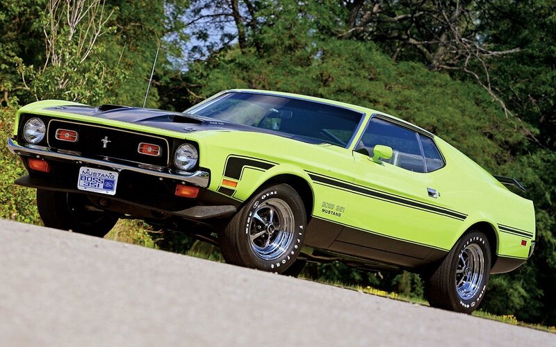Green Ford Mustang Boss 351