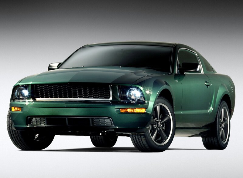 green ford mustang coupe